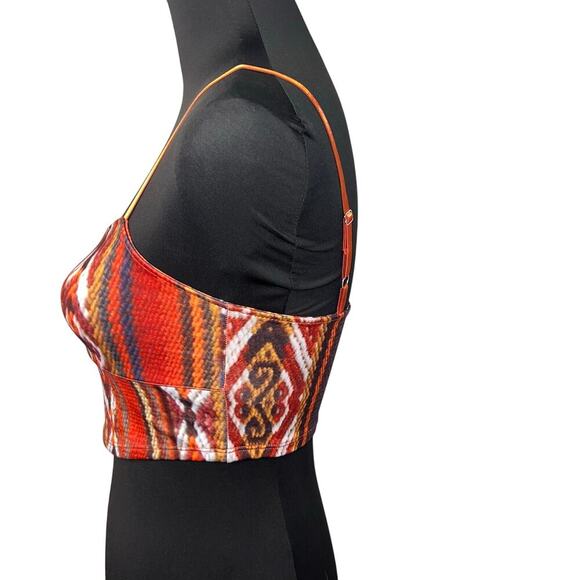 Mika, womens size small Aztec snake geometric adj strap Bralett bikini swimtop ￼ - Picture 2 of 8